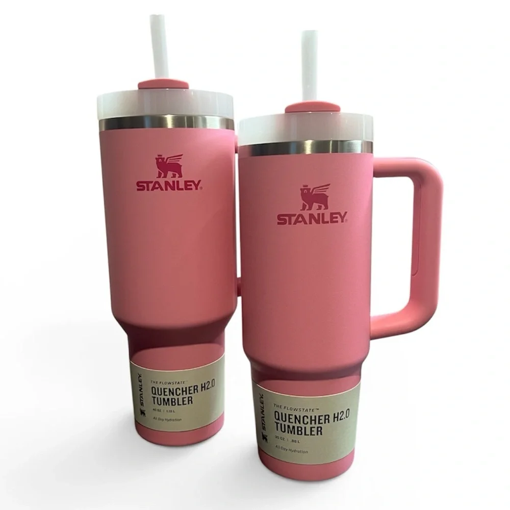 Stanley Peony Pink Quencher H2.0 Bundle 30oz & 40oz FlowState Tumblers NEW